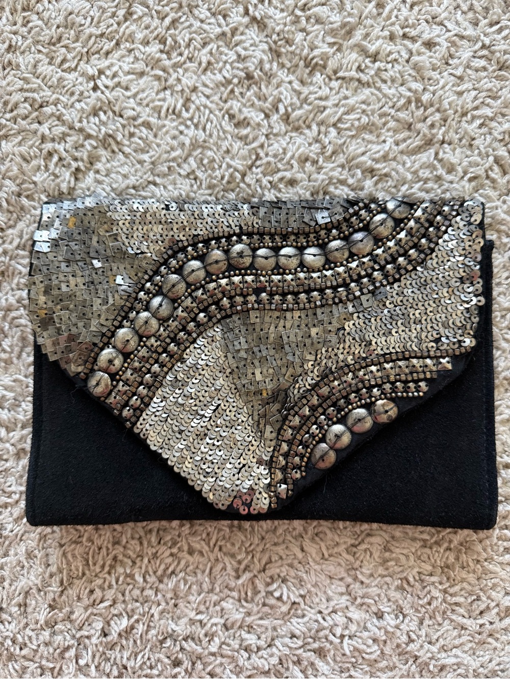Ecote Leather & Metal Bead Clutch/Crossbody